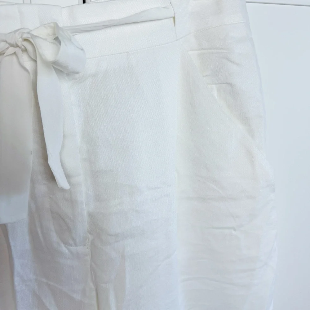 New! Wilfred Linen White Sz 12 Allant Pant Cuffed Crop
